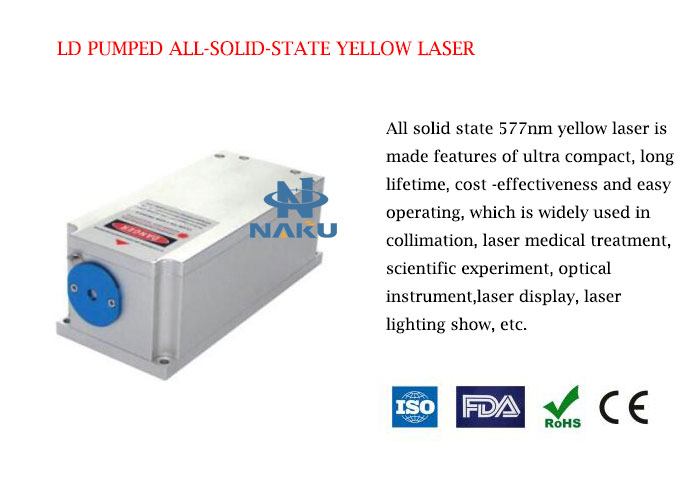 577nm  Low Noise DPSS Yellow Laser 1~200mW